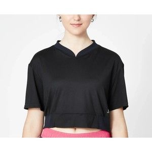 Sofibella Womens Phoenix Crop Top S Black Pickleball Raquetball Tennis UPF50 NEW